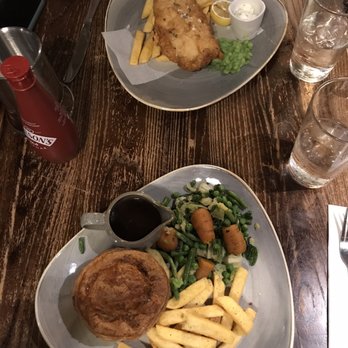 Bacchus Bar - Fish and chips and a chicken pie with chips. - Pubs Near Me - Birmingham, XWM