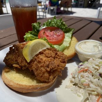 Gulf Drive Cafe - Grouper Sandwich with Sweet Cole Slaw - Seafood Near Me - Bradenton Beach, Florida Gulf Drive Cafe - Grouper Sandwich with Sweet Cole Slaw - Seafood Near Me - Bradenton Beach, Florida