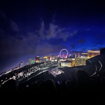 Sphere - you see the stage in the middle and las vegas in the background - Stadiums & Arenas Near Me - Las Vegas, Nevada