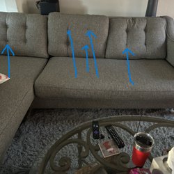 Rooms To Go - Richmond - A couch that is less than 2 years old and started with the buttons falling off on the couch within the first 6 months . total piece of crap