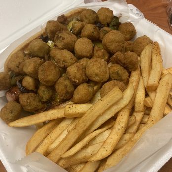 Gumbo to Geaux - Gumbo dawg topped with okra &fries - Food Trucks Near Me - Birmingham, Alabama