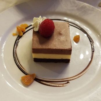 Dockside Restaurant - Chocolate apricot mousse cake - Seafood Near Me - Vancouver, British Columbia Dockside Restaurant - Chocolate apricot mousse cake - Seafood Near Me - Vancouver, British Columbia