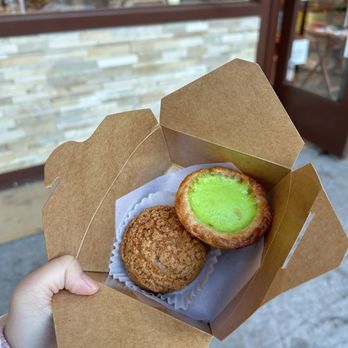 CA Bakehouse - hojicha choux & pandan egg tart - Bakeries Near Me - San Jose, California