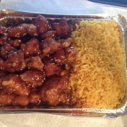 Sesame chicken with fried rice (requested with no pork in rice) Sesame chicken with fried rice (requested with no pork in rice)