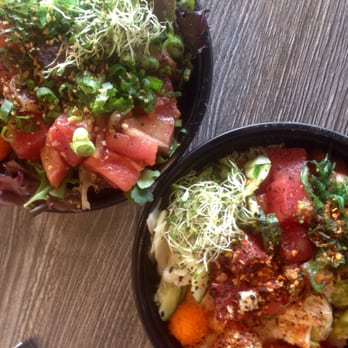 Ahipoki - Two large yellowtail, tuna and salmon poke bowl. - Seafood Near Me - Temple City, California