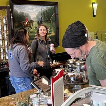 Chiffonos Bakery - Owner Morgan attends to a couple of customers. - Bakeries Near Me - Fresno, California