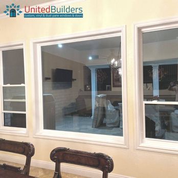 United Builders - Example of Single Hung Windows (left and right units, center unit is a picture window). - Windows Installation Near Me - Rancho Cucamonga, California United Builders - Example of Single Hung Windows (left and right units, center unit is a picture window). - Windows Installation Near Me - Rancho Cucamonga, California