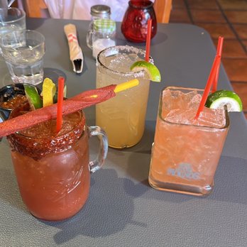 Los Dos Molinos - Left to right- Bloody Mary, Classic Marg, Red Headed Step Child - Mexican Near Me - Phoenix, Arizona Los Dos Molinos - Left to right- Bloody Mary, Classic Marg, Red Headed Step Child - Mexican Near Me - Phoenix, Arizona