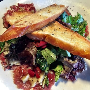 Chef Mike's ABG - Beef carpaccio with Crostini and Balsamic Greens - Seafood Near Me - Seaside Park, New Jersey Chef Mike's ABG - Beef carpaccio with Crostini and Balsamic Greens - Seafood Near Me - Seaside Park, New Jersey