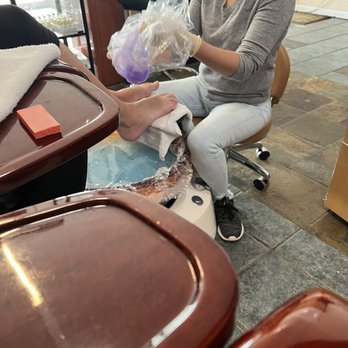 Tina's Nails & Spa - Getting ready for paraffin wax treatment - Nail Technicians Near Me - Stanwood, Washington Tina's Nails & Spa - Getting ready for paraffin wax treatment - Nail Technicians Near Me - Stanwood, Washington