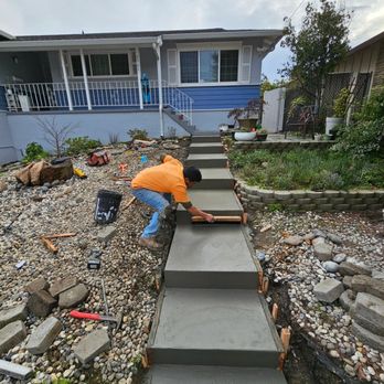 Eli's Landscaping - Thank my God we finished these concrete stairs today - Landscaping Near Me - Rodeo, California