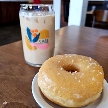 Case Coffee Roasters - Horchata Latte & Sea Salt Glazed Donut - Coffee Roasteries Near Me - Ashland, Oregon