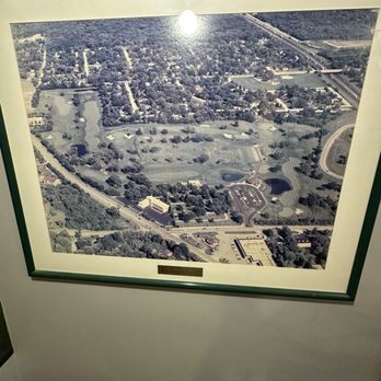 Flagg Creek Golf Course - Old school aerial shot in men's restroom - Golf Near Me - Countryside, Illinois Flagg Creek Golf Course - Old school aerial shot in men's restroom - Golf Near Me - Countryside, Illinois