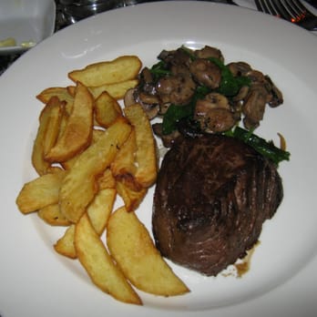 Fishers In The City - 8oz Rib eye steak, chips, sautéed spinach & wild mushrooms, Fishers in the City Edinburgh - Seafood Near Me - Edinburgh, EDH Fishers In The City - 8oz Rib eye steak, chips, sautéed spinach & wild mushrooms, Fishers in the City Edinburgh - Seafood Near Me - Edinburgh, EDH