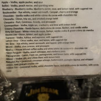 The Famous Bar - Martini menu - Bars Near Me - Saint Louis, Missouri