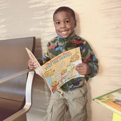 Campbell Pediatric Dentistry - Pleasure reading before seeing his kids dentist :)
