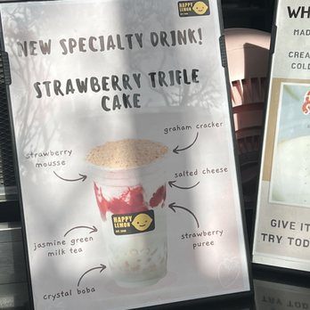 Happy Lemon - Strawberry Trifle - Bubble Tea Near Me - Tigard, Oregon