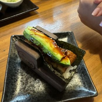 Omakase Kyara Sake Bar - Avocado and eel/unagi hand roll - Japanese Near Me - Las Vegas, Nevada Omakase Kyara Sake Bar - Avocado and eel/unagi hand roll - Japanese Near Me - Las Vegas, Nevada