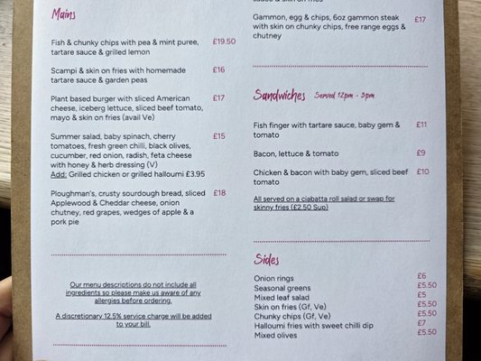 Menu photo 2 George Inn Windsor, WNM