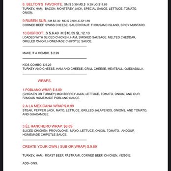 Texsubs - Menu - Food Trucks Near Me - Belton, Texas