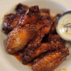 Slice of Brooklyn Wood Fired Pizza & House Made Pasta - Honey Sriracha Wings with Ranch Dressing. Psst.....didn't need the Ranch as these wings were perfect by themselves.
