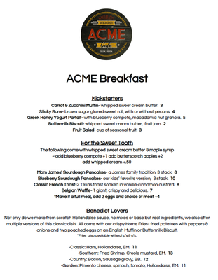 Menu photo 4 ACME Cafe Salem, OR