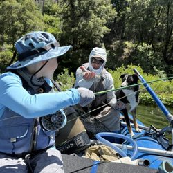 Jack Trout Fly Fishing Guide - Jack teaching my son how to fly fish on the Upper Sacramento River.