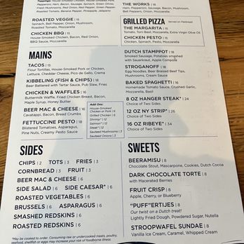 Big Lake Brewing - Food menu side two - Bars Near Me - Holland, Michigan