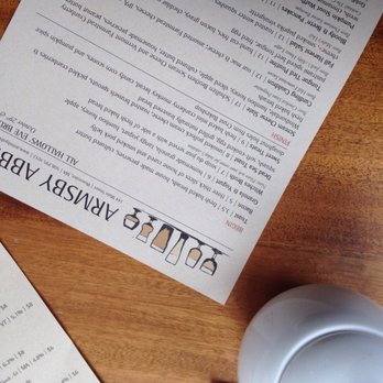 Armsby Abbey - The menu for the weekend! - New American Near Me - Worcester, Massachusetts