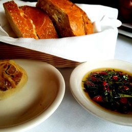 Complementary Bread, dipping oil, roasted garlic.