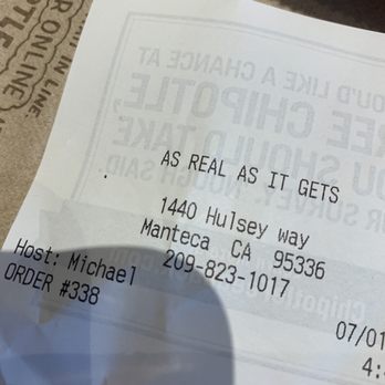 Chipotle Mexican Grill - Host: Michael - Mexican Near Me - Manteca, California
