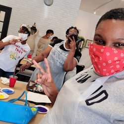 Fashion Design Center of South Jersey - Enjoying a paint party.