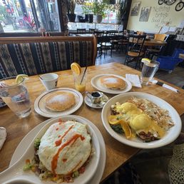 veggie skillet, poached Veggie Benedict,