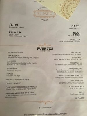 Menu photo 1 El Patio Oaxaca, OAX