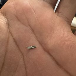 A piece of metal found (and almost swallowed) in my Vanilla Cold Brew Shake.
