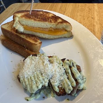 Doc B's Restaurant + Bar - Grilled cheese with their smashed potatoes with aioli. The potatoes I will order again. - Bars Near Me - Indianapolis, Indiana