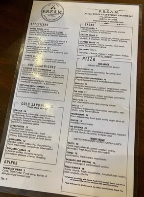 Menu photo 1 Pream Pizzas & Sandwiches Slidell, LA Menu photo 1 Pream Pizzas & Sandwiches Slidell, LA