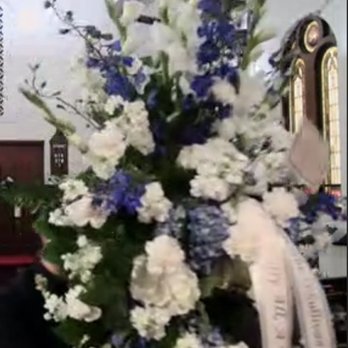 Paul's Flowers - Exactly want I wanted but better!!! Blue with lots of white Carnations and Gladiolas and no roses!!! - Florists Near Me - Colma, California