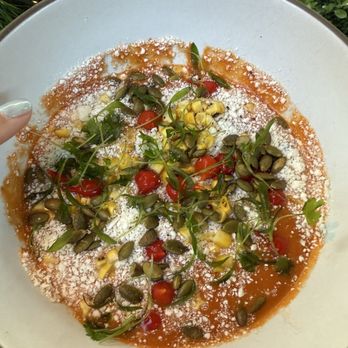 Ad Hoc & Addendum - Corn gazpacho - New American Near Me - Yountville, California