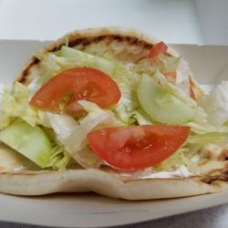 Caramelcorn Shoppe Smoothie Stop - Garden Veggie Pita (sans shredded cheese,  onion and peppers)... yumm!