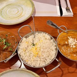 Diwan Indian Restaurant & Bar - Spicy goat and rice and chicken. All delicious!!