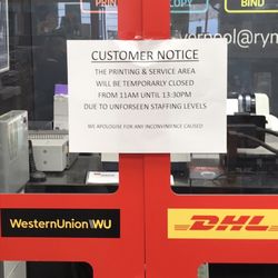 Ryman the Stationer - Customer notice