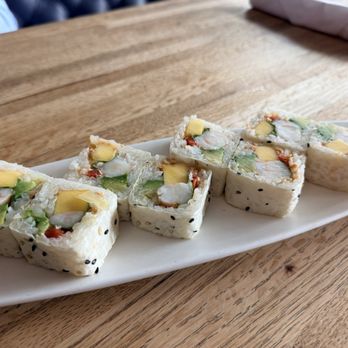 Pacific Table - Mango Shrimp Mango Roll - 10/10 - Seafood Near Me - Irving, Texas Pacific Table - Mango Shrimp Mango Roll - 10/10 - Seafood Near Me - Irving, Texas