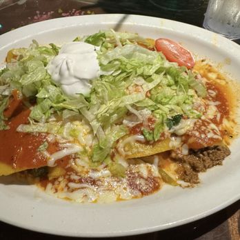 Jose's Authentic Mexican Restaurant - Mexicanas Enchiladas with delicious red sauce - Mexican Near Me - Wisconsin Dells, Wisconsin