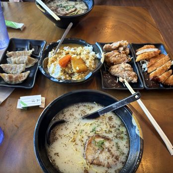 Ramen Bones - Mini black garlic ramen, gyoza, curry rice, chicken karage, and fish tonkatsu. - Ramen Near Me - Maui, Hawaii