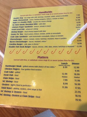 Menu photo 2 Fish Hook Grill Harkers Island, NC