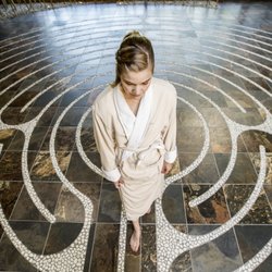 Evensong Spa - Walking the Labyrinth at Evensong Spa in Green Lake, WI.
