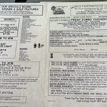 JR's Old Packinghouse Cafe - Menu - American Near Me - Sarasota, Florida JR's Old Packinghouse Cafe - Menu - American Near Me - Sarasota, Florida