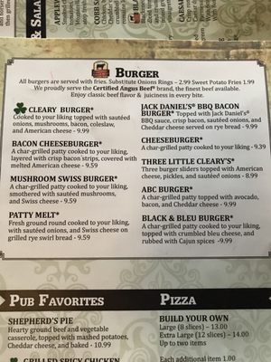 Menu photo 2 Cleary's Pub Howell, MI