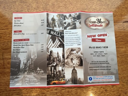 Menu photo 1 New York Minute Moonee Ponds, VIC Menu photo 1 New York Minute Moonee Ponds, VIC